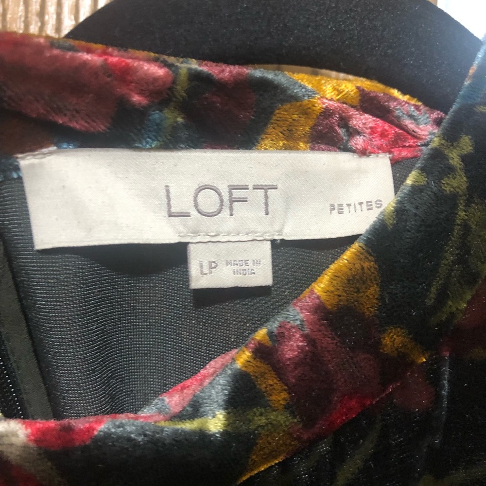 Loft velvet floral swing dress - Picture 4 of 5